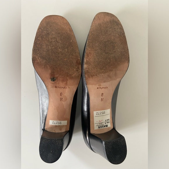 Bally Hampton Pump Women's Black Leather Styleflex Slip On Loafer Heel Italy - Picture 4 of 7